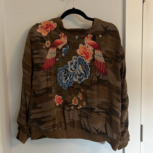 Johnny Was silk bomber jacket - Picture 1 of 3